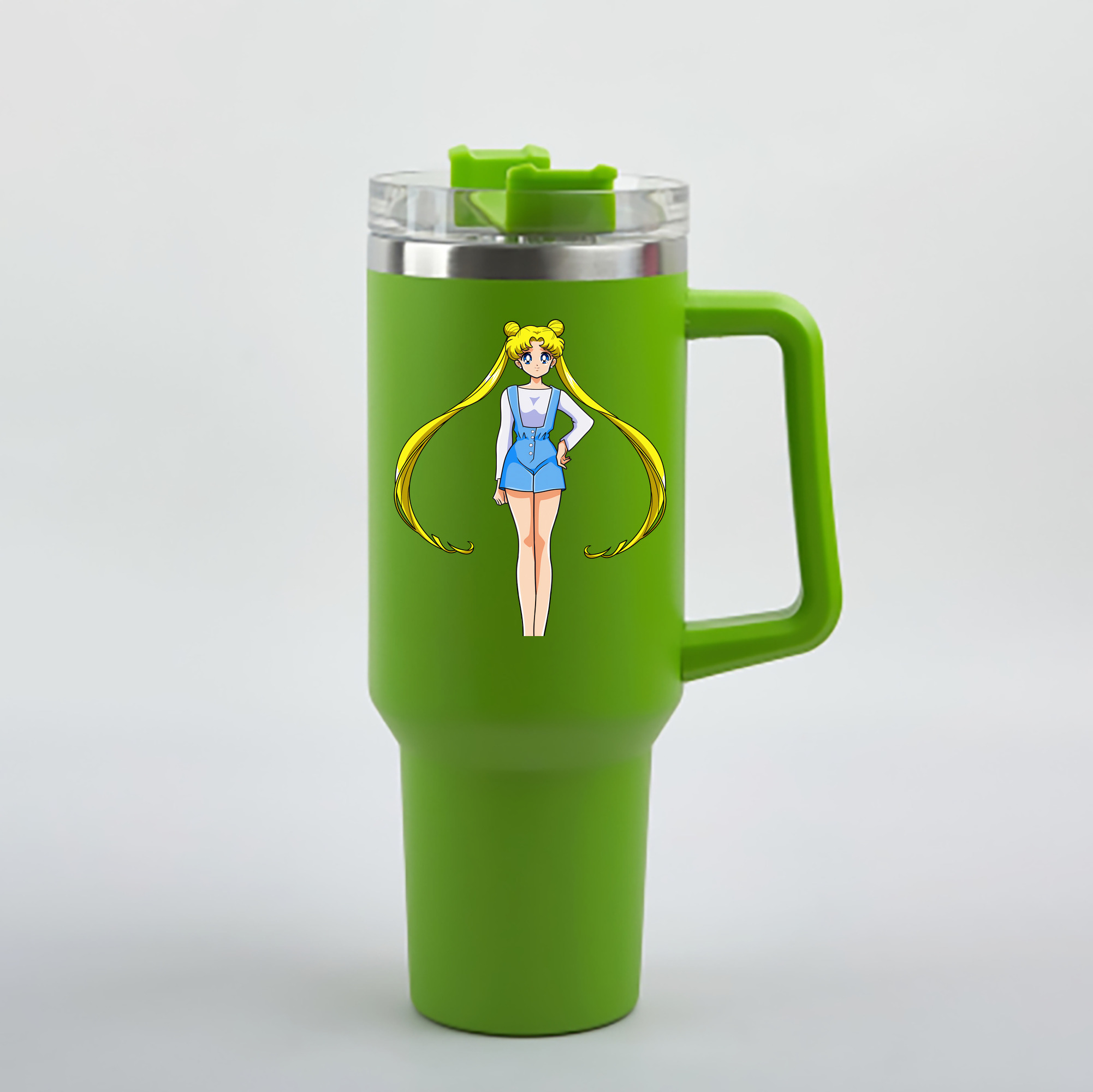 （画像用） 美少女戦士セーラームーン 愛野 美奈子 あいの みなこ Sailor Moon Aino Minako 1200mL車用タンブラー - クリスタルステッカー（プラスチックストロー付き）